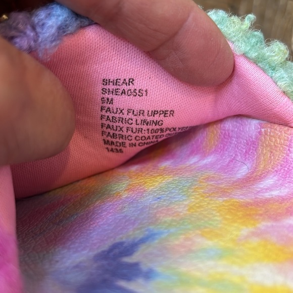 Steve Madden Shear Faux Fur Tie Dye Slide Size 9 - Picture 6 of 6